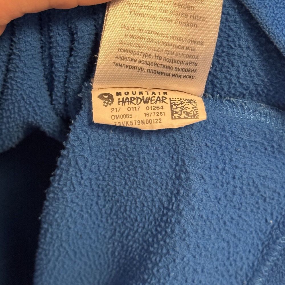 Mountain Hardwear 1/2 Zip Mens Small Pullover Fleece Blue Long Sleeve - Picture 7 of 8